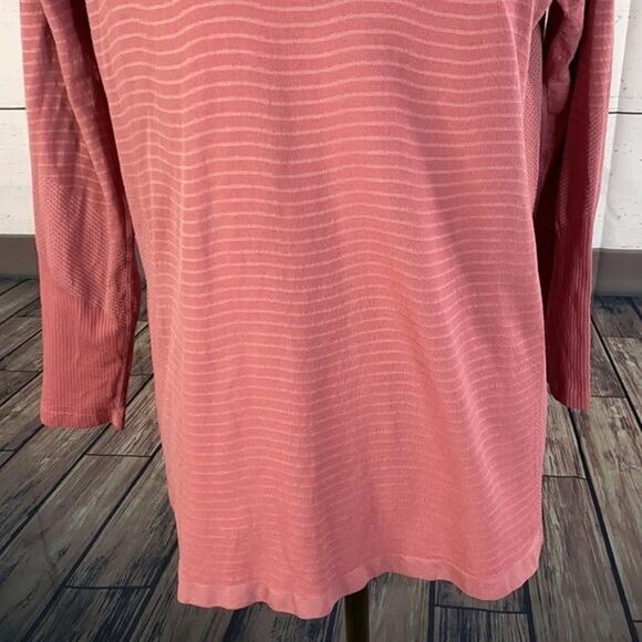 Zyia Tee Shirt Top Womens XL Pink Poppy Chevron Active Long Sleeve Compression - Picture 8 of 9
